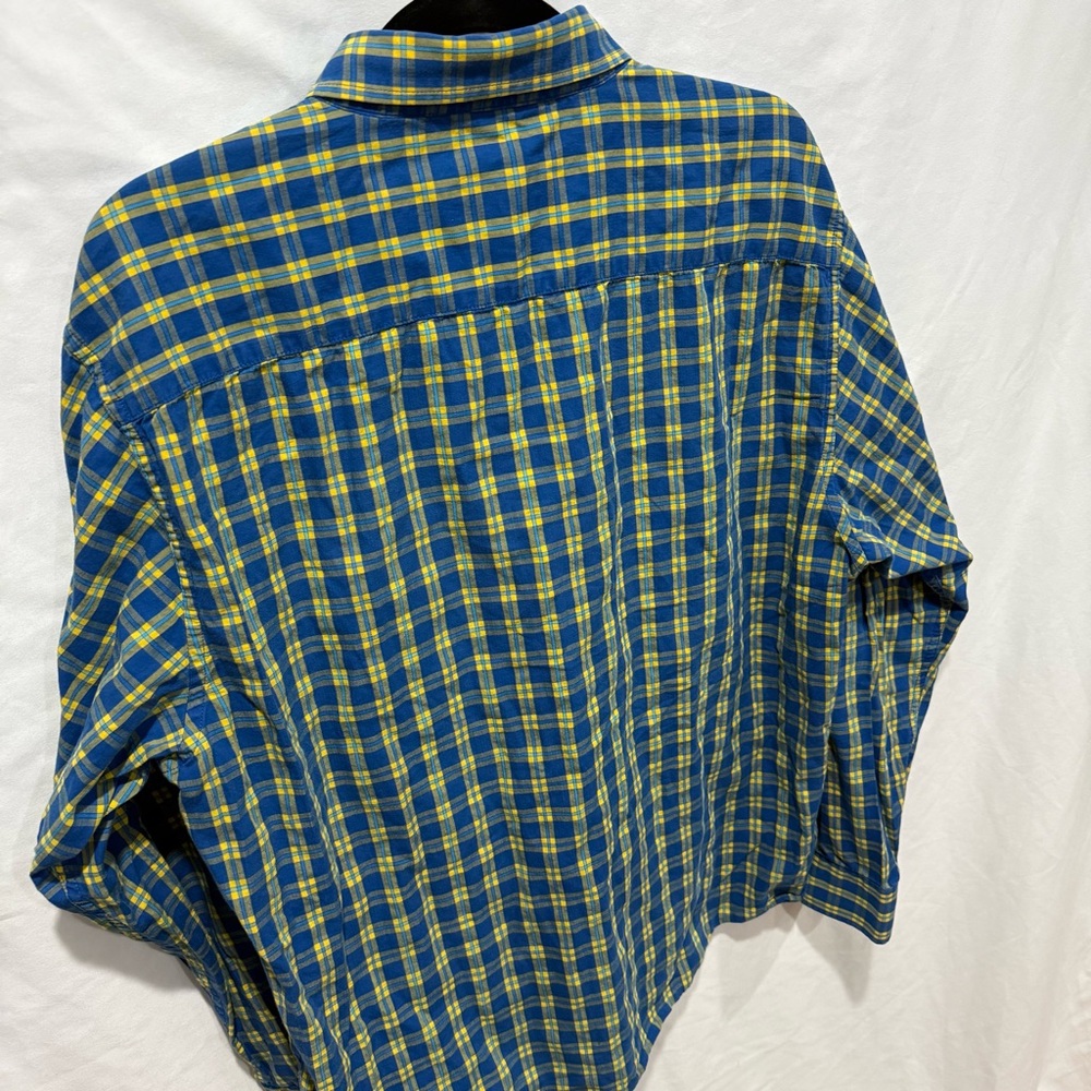 Allen Solly Sport Fit Blue Yellow Plaid Button Up Shirt XL (44)‎ Office Corp - Picture 13 of 15